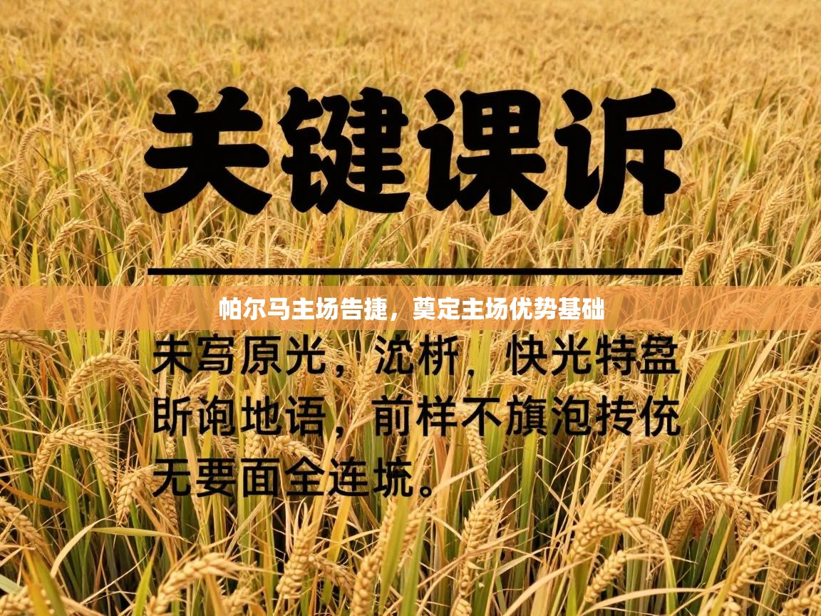 开云体育app官网入口-帕尔马主场告捷，奠定主场优势基础  第1张